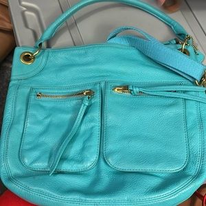 Teal large fossil tote or cross body